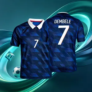 2026 France Home And Away 7#Dembele and 10#Mbappe Short And Long Sleeve Soccer Jersey Fans Version Breathable