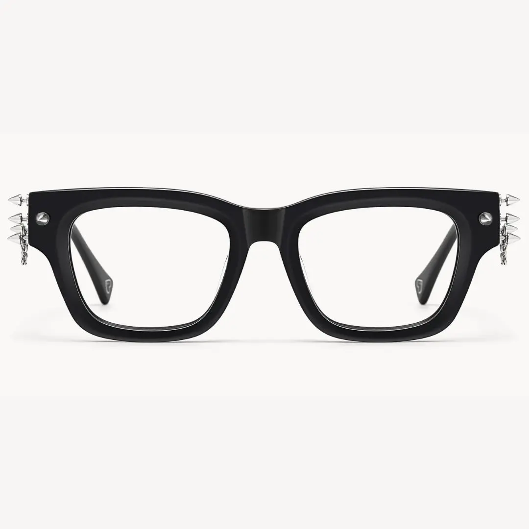 Stud Rectangle Black Glasses