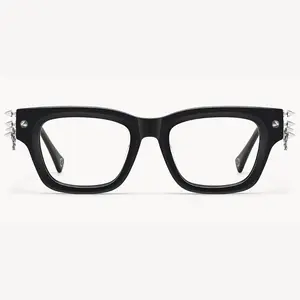 Stud Rectangle Black Glasses