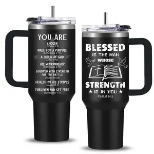 Christian Tumble 40oz, Christian Gifts for Men, Catholic Gift, Religious Gifts for Men, Christian Fathers Day Birthday Graduation Travel Mugs, Inspirational Gifts, Bible Verse Gift, Man of God 40oz Coffee Tumbler, Birthday and Christmas for Men