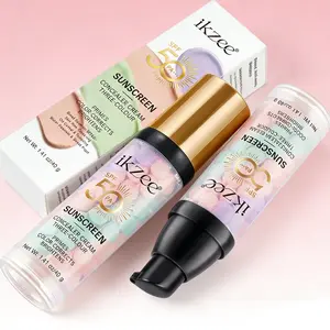 3-in-1 ikzeeColor-Corrector Tinted Serum Primer SPF 50,  Brightening Oil-Control Mattifying Moisturizer，Dullness & Redness，Green + Purple + Natural Tone，One tube meets all needs for daily commuting, outdoor sports, and travel