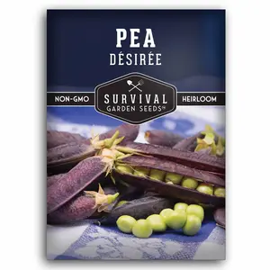 Désirée Pea Seeds - Purple Pod Peas - Non-GMO - Heirloom Variety - Sustainable Source for Garden Use