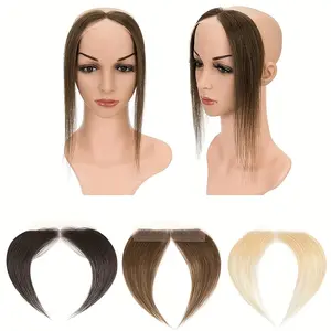 New 2025 Arrivals Lace Front Wig Human Hair Topper - Hand-Woven Single Knot Natural Invisible Hairpiece for Hairline Restoration, Straight Hair Replacement with Elegant Style, Unisex Adult Hairpiece for Men & Women, Hair Wigs, Hairline Enhancement, Sleek