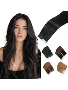 Mini Tape in Human Hair Extensions, Double Side Invisible Seamless, 10pcs/set, Natural Straight, Increase Hair Volume, Lengthen Hair