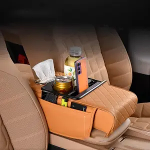 Car Center Console Storage Box, 4 in 1 Automotive Center Console Storage Box with Cup Holder, Men Gifts, Men Gifts, Car Interior Accessories for Car Stowing & Tidying