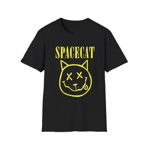 Smells Like Kitty Litter ( Spacecat 90's style Grunge Rock Tee )