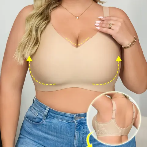 Plus Size Seamless Wireless Tank Bra with Adjustable Straps, Breathable Fabric, Comfortable Everyday Wear, Large Size Jelly Glue Underwear, Medium Support, Wire Free Bra