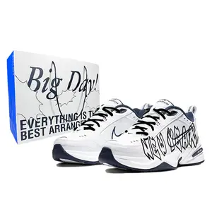Nike Air Monarch 4 Custom Sneakers for Men and Women: Low-Top Dad Shoes with Cushioning, Anti-Slip, and Retro Graffiti Design Trending Shoes, House White Official Shoes to Get / Maison Mihara