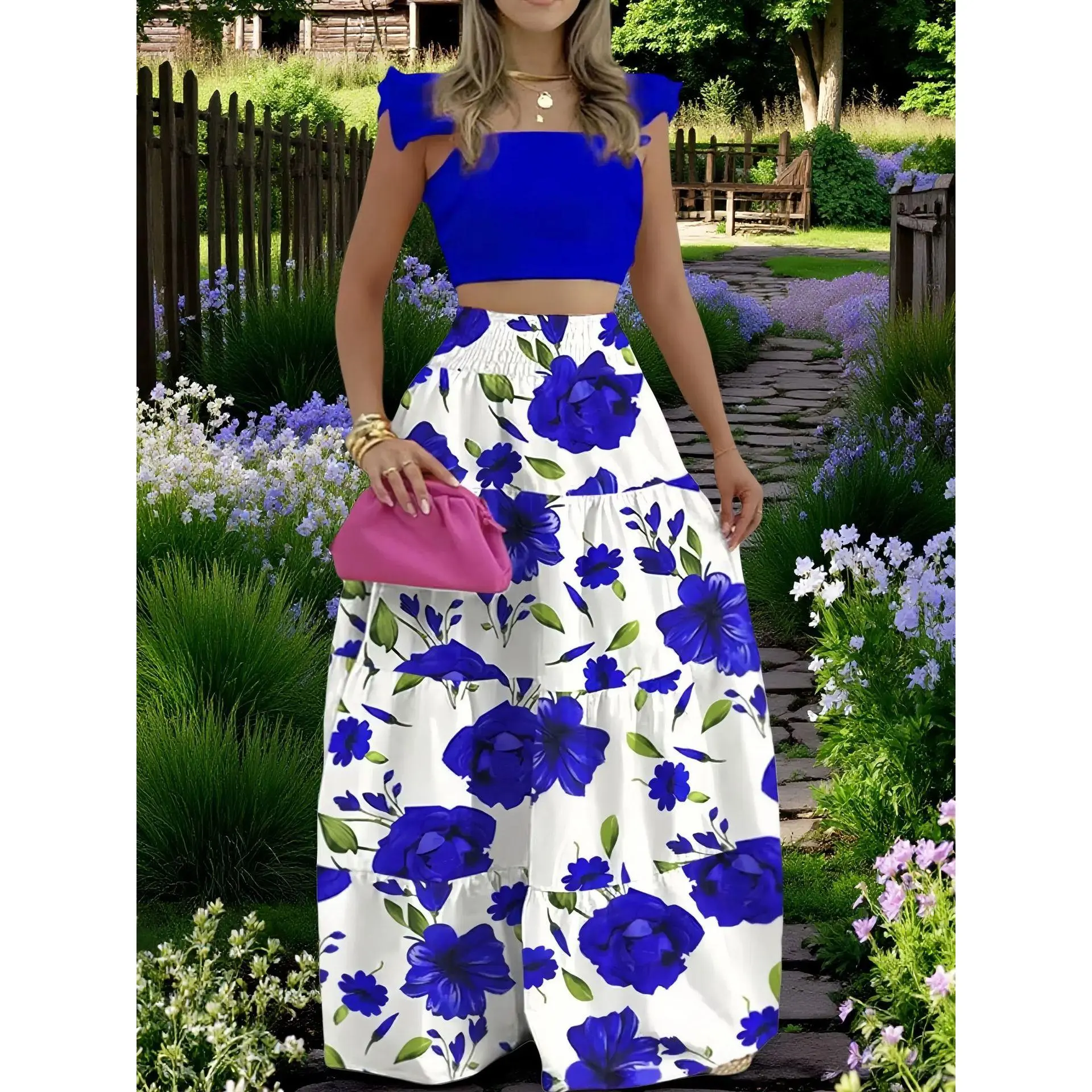 Printed Basket Flower