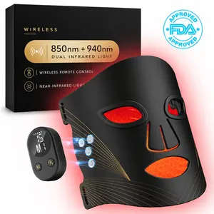 Red Light Therapy for Face, Cordless LED Face Mask,Rechargeable Battery, with 5 Light Modes ( Red-850/940nm,YELLOW-590nm,BLUE-460nm,PURPLE 460/630/850/940,ORANGE-590/630/850/940nm), 212 LEDs, 10-15-20Min Timer, Rechargeable for Glowing Skin at Home.