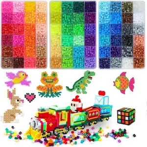 DIY Bean Craft Kit, Complete Set with Tools, Educational Toy for Kids, 3D Fusion Beans, Early Learning Manual Playset