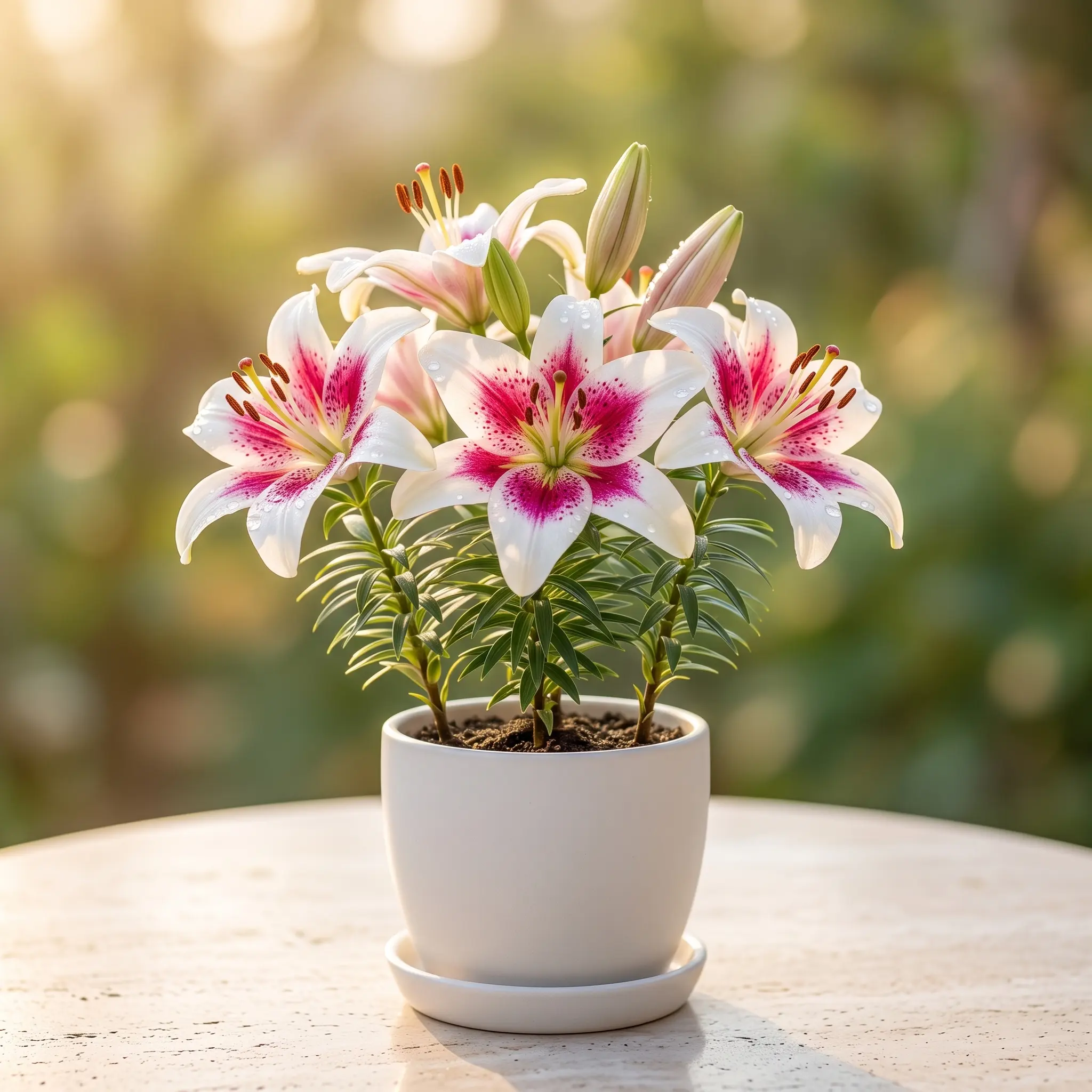 Pink-Purple Lily Bulbs, Perennial Easy-Growing Garden Plants, Lilies Flowers for Indoor & Outdoor Home Garden Supplies
