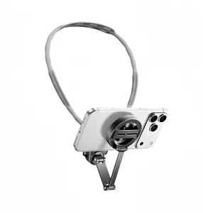 Neck Phone Holder, 2-in-1 Magnetic & Clip-on Phone Neck Holder