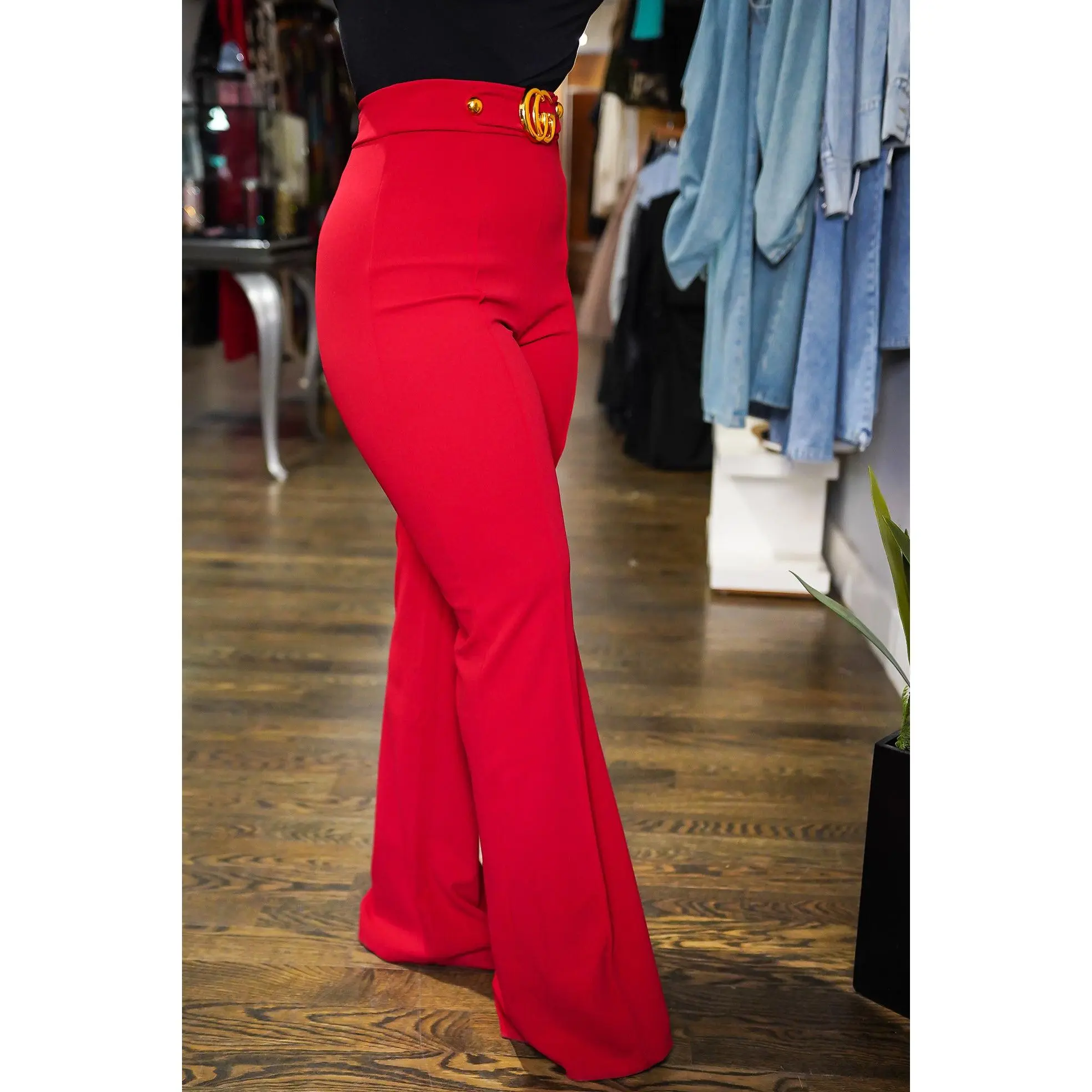 Gold CG creased Flare Pants (More Colors)