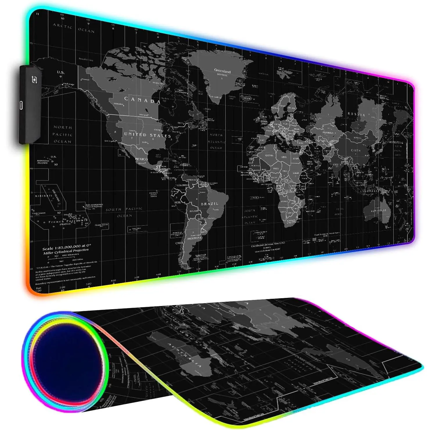 05 Black World Map
