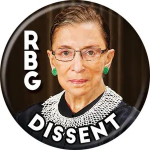 RBG Dissent Ruth Bader Ginsburg Button Pin