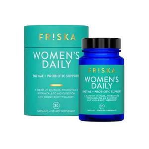 Friska Women's Daily Supplement 3-in-1 Gut Health with Digestive Enzymes, Probiotics, and Key Nutrients for Women