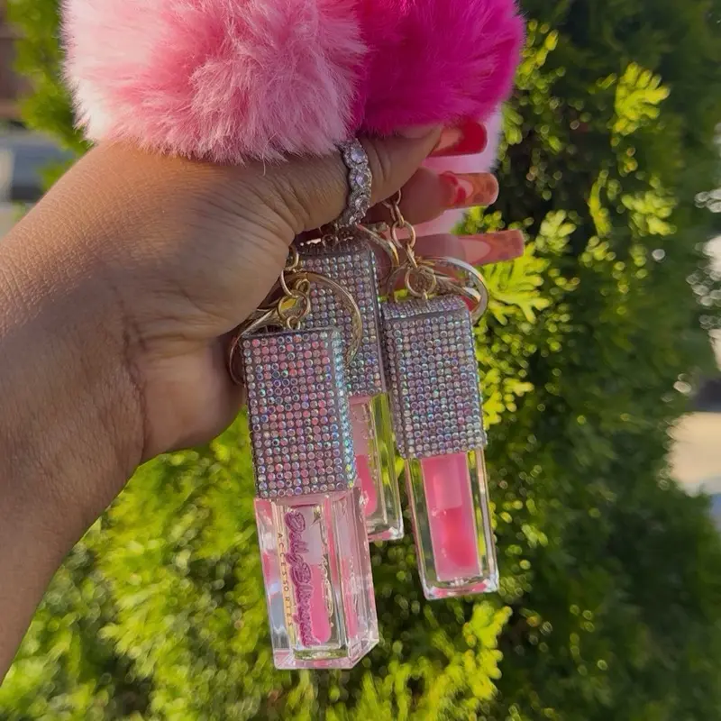 Pink Lip Gloss Keychain