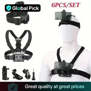 Action Camera Strap Set with Phone Clip, Durable Material Fixing Mount for Gopro/phone/osmo Action, Universal Compatibility Sports Camera Accessories, Adventure Sports
