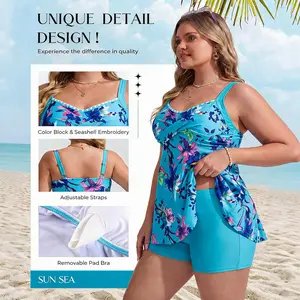 Hanna Nikole Plus Size Tankini Swimsuits for Women Swim Suits for Women 2026 Swim Tank Top with Boy Shorts #DealsForYouDays #SummerWins #thememorialdays
