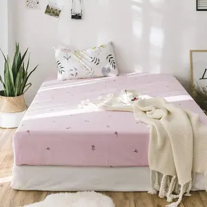 Soft Cotton Fitted Sheet Queen Size Deep Pocket for Kids Bed Pink Floral Bedding Sheet 1 Piece Deep Pocket,Breathable Cotton,Wrinkle Free,15" Fitted Sheet Cooling Bed Sheet