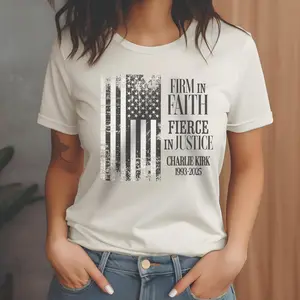 Charlie Kirk Shirt Conservative Political Graphic Tee Free Speech USA Top Pray For Kirk Family