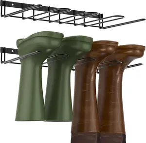 Wader Hangers 4-Pair Boot Rack Garage Boot Storage, Cowboy Boot Holder, Metal Wire Organizer for Entryway