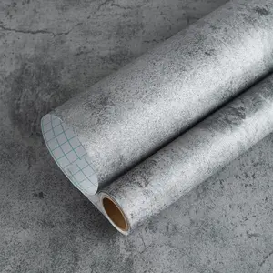 Concrete Wallpaper Peel & Stick, Thick Matte Finish, Ideal for Gym, Bedroom, Bathroom, Coffee Shop Walls, Easy Installation PVC Material, Waterproof Wallpaper