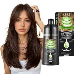 Dark Chocolate 3 in 1 Aloe Vera & Ginger Hair Dye Shampoo for Men & Women – Herbal Hair Color, Gray Coverage, Nourishing & Conditioning, Natural Shine, Ammonia-Free – 420ml