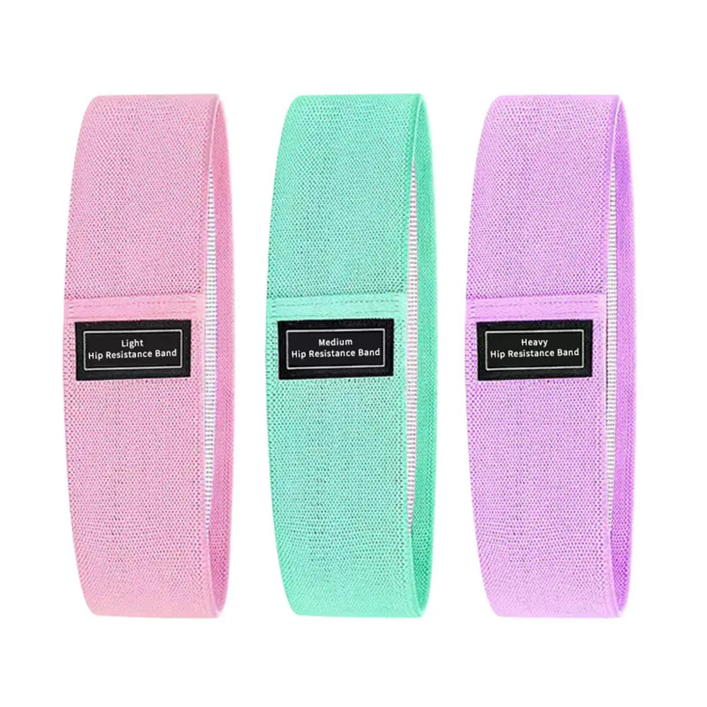 3 Pack Resistance Loop Bands with Different Resistance Levels, Fabric Exercise Bands for Yoga Pilates Glutes, Non-Slip   Strength Training Set arm gym home
