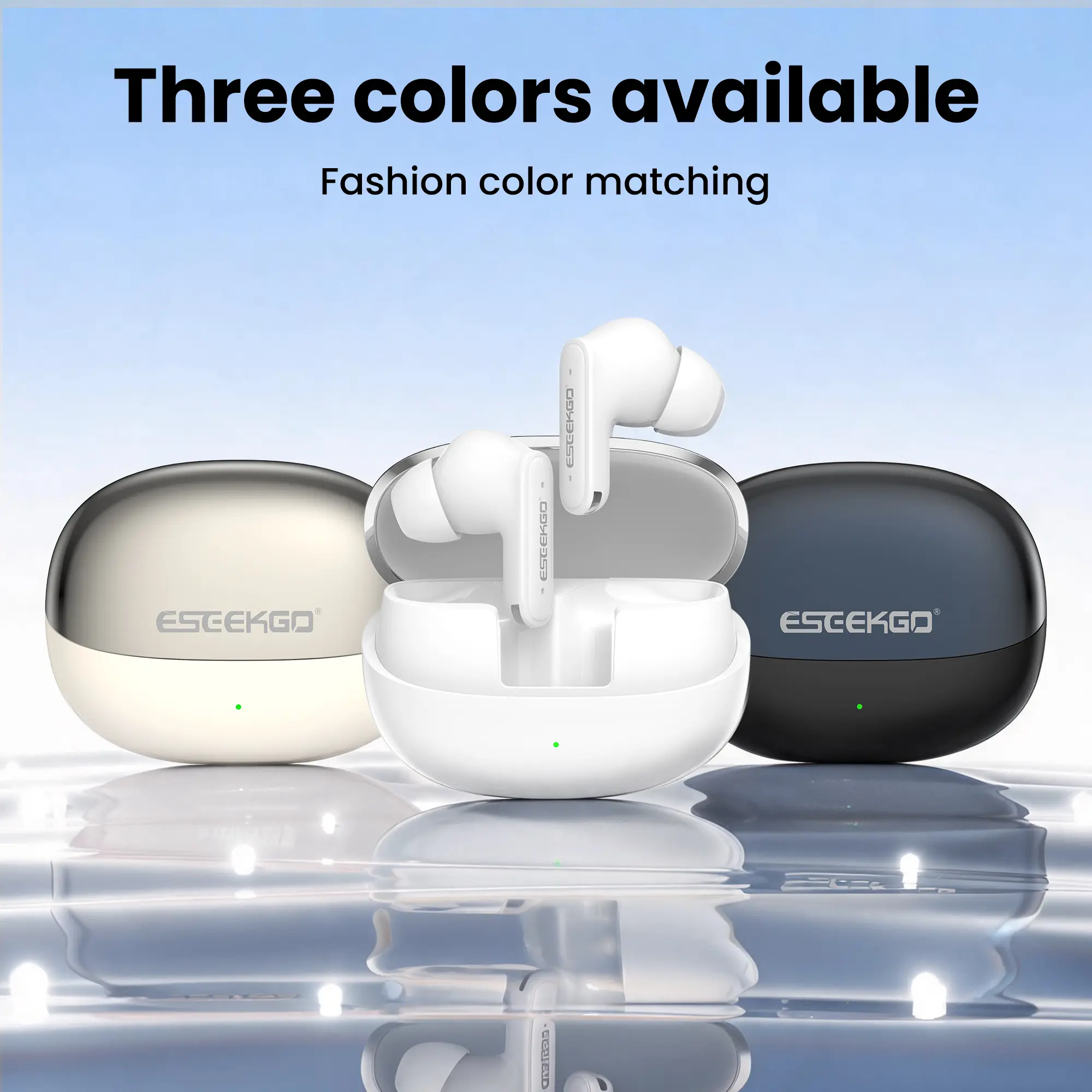 Bluetooth 6.0 Wireless Earbuds, True Wireless Earphones with Charging Case, 40H Long Battery Life, Clear Call Mic, Lightweight In-Ear Headphones for iPhone Android Sports Office