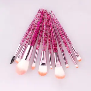 10-Piece Makeup Brush Set with Powder-Filled Handles