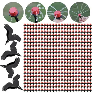 500/2000Pcs Adjustable Drip Irrigation Emitters, 1/4Inch Adjustable Micro Drip Irrigation System Watering Sprinklers Anti-Clogging Emitter Dripper Red Garden Supplies