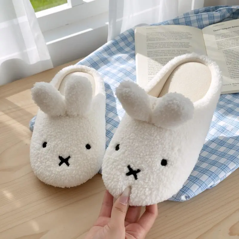 Women's Miffy Soft Cotton Cushioned Plush Slip-On Slippers - Winter Warm, Comfortable, Non-Slip Cartoon Anime Home Bedroom Shoes, Ideal Gifts, Footwear, Casual