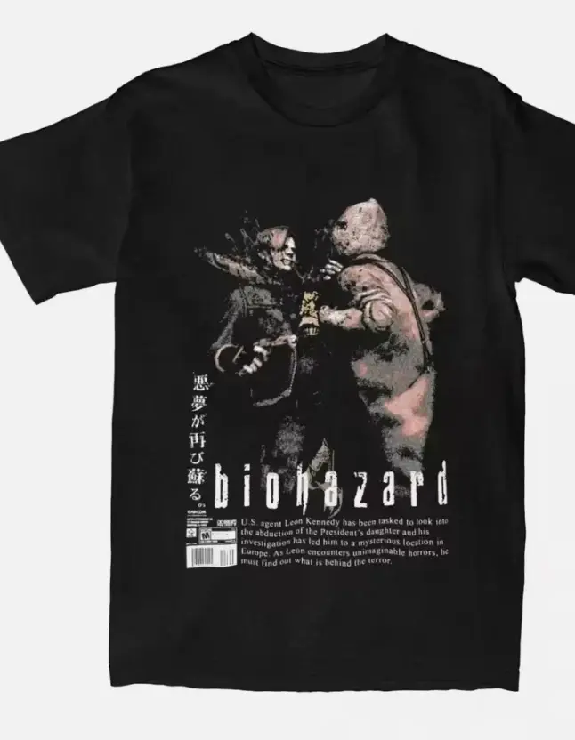 Resident Evil 4 Chainsaw T-Shirt 2024 Horror Game Graphic Tee Unisex S-5XL