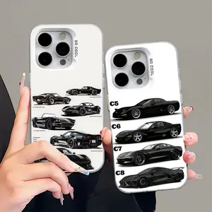 C8 Car C-CorvetteS Phone Case For iPhone17, 16,15,14,13,12,11,Pro,Max,Plus,Mini,XS,SE C-Chevrolets Anti Fall Gray Matte Hard Bumper