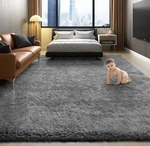Grey Fluffy 4x6 Shaggy Carpet, Soft Plush Rug for Bedroom, Living Room, Kids, Dorm, Nursery Decor