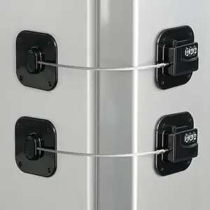 3 Pcs Refrigerator Lock, Heavy Duty Fridge Lock, Combination Lock for Refrigerator Cabinets, Drawers, Safety, Easy Install No Keys Needed
