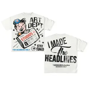 Y2K Graphic "Stay Tuned For The Headlines" Personalize Printed Tshirt Casual Cotton Crewneck Sleeve