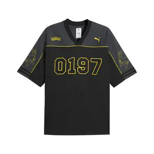 PUMA Mens Pokemon X Oversized V-Neck Short Sleeve Jersey Casual - Black