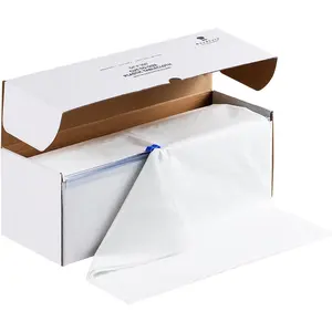 54 Inch X 300  Plastic Table Cloths with  Box, White Disposable Table Cover Roll, Plastic Tablecloth for Party, Banquet, Wedding, Birthday, Anniversary