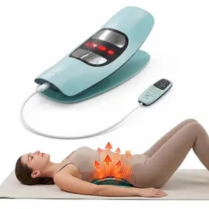 Low Frequency Lumbar Massager, Multifunctional Waist Stretching Back Traction Device, Waist Comfort Care, 12-Level Electrotherapy, 3-Level Vibration Massage and Thermal Therapy