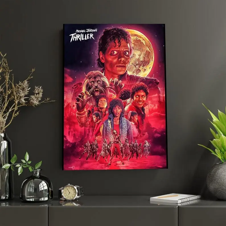Michael Jackson Thriller Split Face Poster Street Art Print King Of Pop ( Unframed - Print Only )