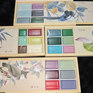 12-Color Handmade Chinese Painting Set - Professional Watercolor Paints in Solid Colors, Ideal for Sketching and Illustration