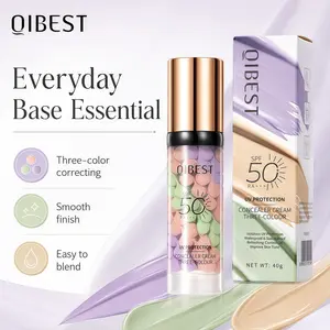 3-In-1 Face Makeup Primer - SPF 50 Sunscreen Isolation Cream, 1-Step Color Corrector, Oil-Control, Moisturizing, Blurs Imperfections, Enhances Radiant Skin for Summer Use