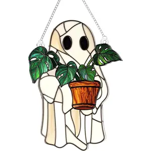 Ghost Ornament Halloween Decor, Ghost Gift For Book Lovers, Gothic Fall Decor For Window Decorations Indoor & Outdoor Party, Spooky Decor ()