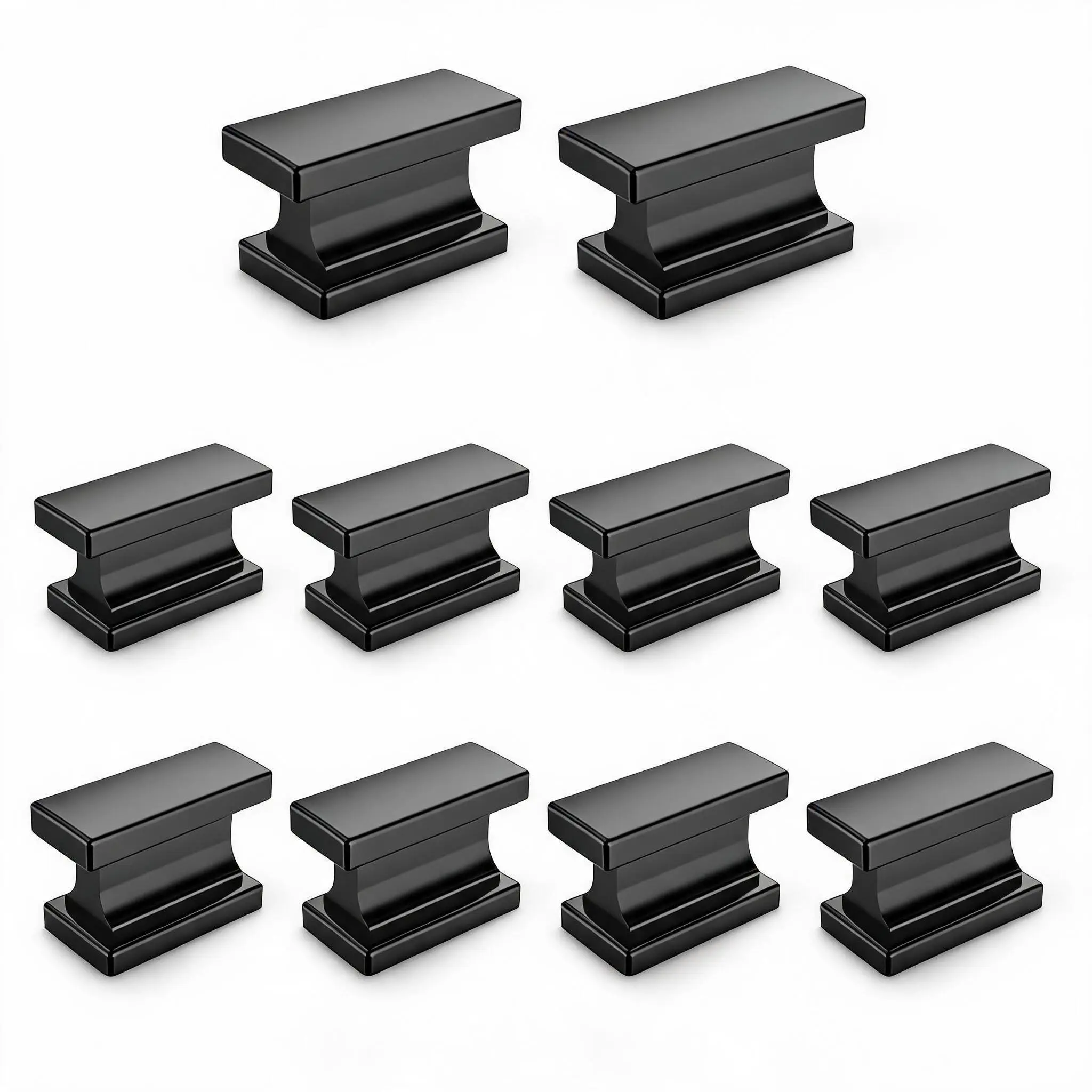 10-Pack Round Cabinet Knobs, Zinc Alloy Drawer Knobs - Modern Cabinet Hardware - Easy Install for Kitchen, Cupboard & Bathroom Vanity - Matte Black