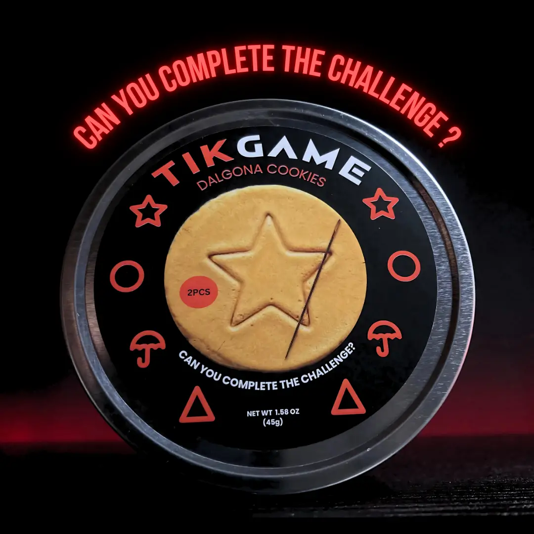 Dalgona Cookie Challenge - Squid Games Candy - 2 Cookies Per Tin - Snack Korean Traditional