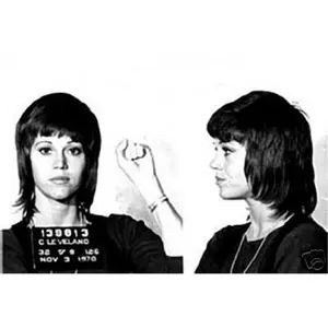 Hot Stuff 3427-08x10-MS 8 x 10 in. Jane Fonda Mug Shot Poster Print
