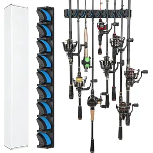 Vertical Fishing Rod Rack – Wall-Mounted Fishing Rod Holder for Garage – Stores Up to 9 Rods or Combos –Space-Saving Durable Fishing Rod Holders for Serious Anglers